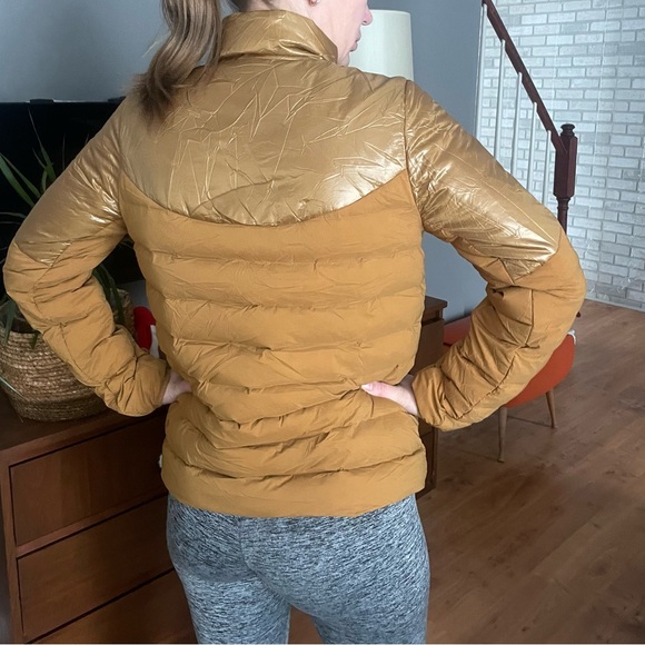 Stylish Gold and Tan Puffer Jacket - Picture 3 of 10